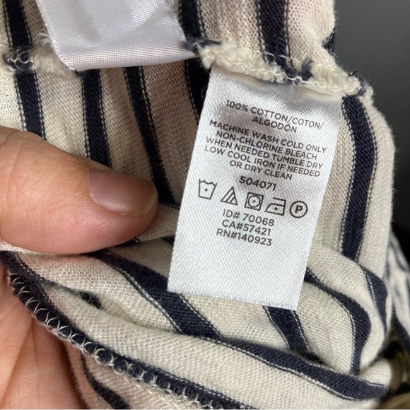 Lou & grey striped short sleeve romper tie waist women’s size XS gray & cream - Picture 11 of 11